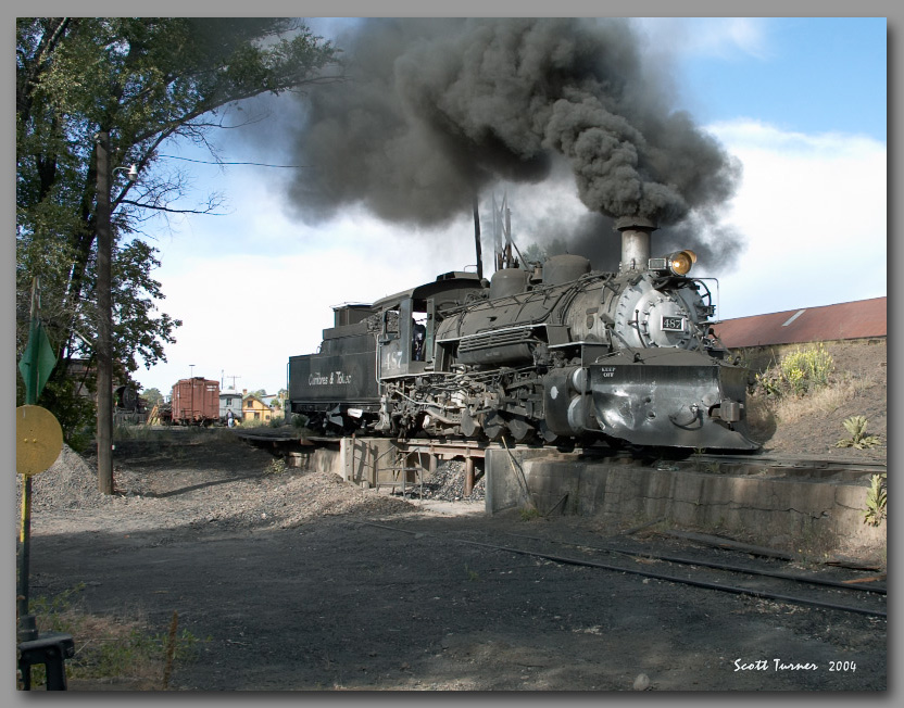 Photo: Cumbres & Toltec Scenic Railroad #487 at ashpit, Chama, NM