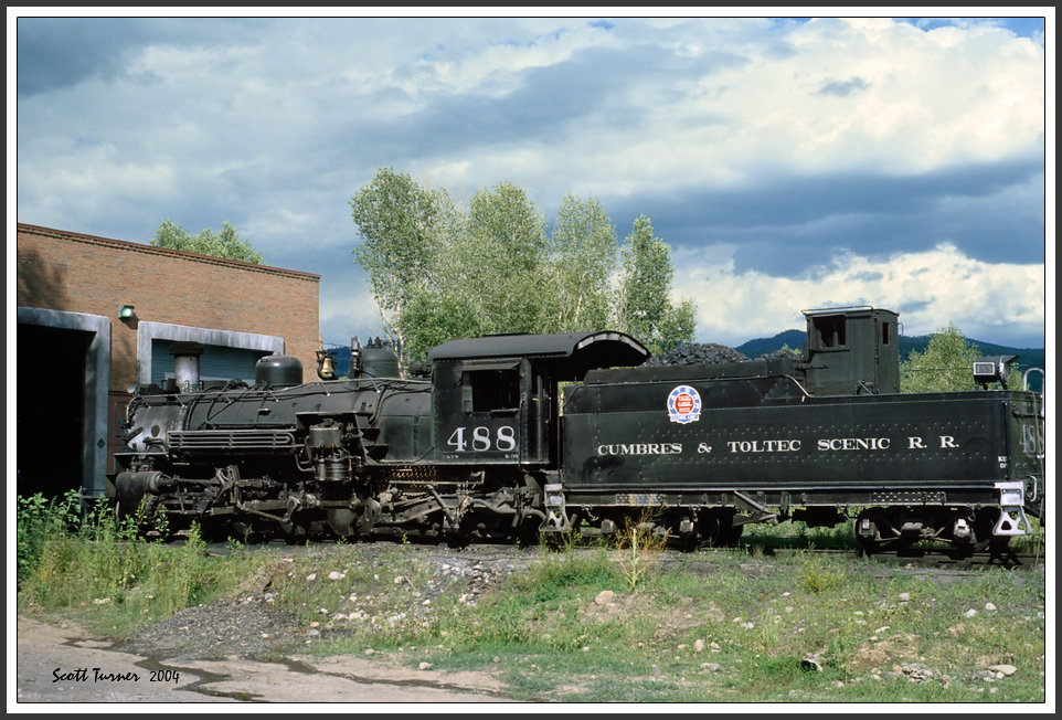 Photo: Cumbres & Toltec #488 at Chama, NM enginehouse