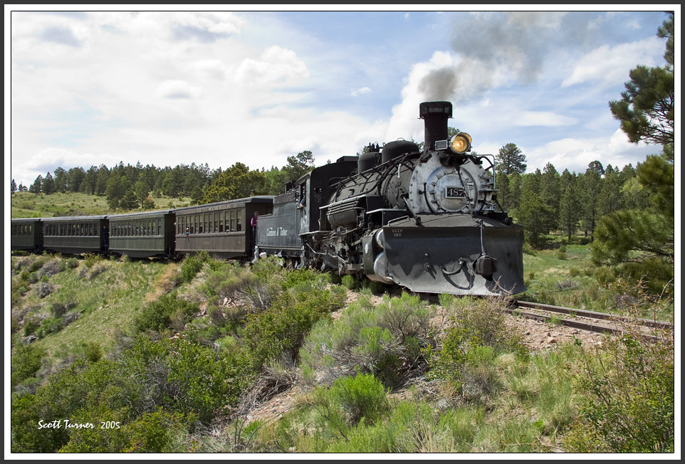 Photo: Cumbres & Toltec  487 doublehead  at Atencio Canyon crossing