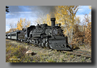 Photo: Cumbres & Toltec 487 leaves Chama on a fall morning