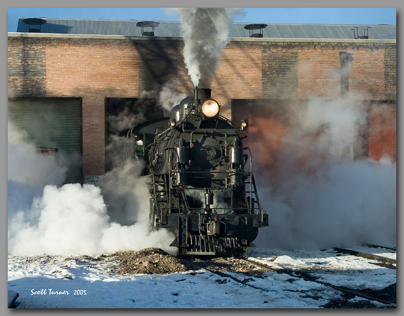 Photo: Nevada Northern #93 at enginehouse, East Ely, NV