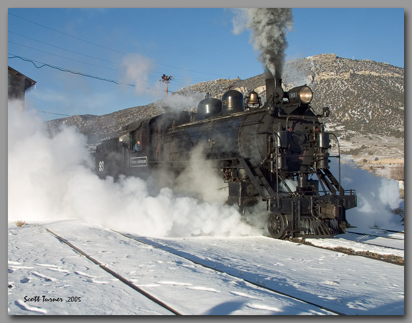 Photo: Nevada Northern #93 in yard, East Ely, NV