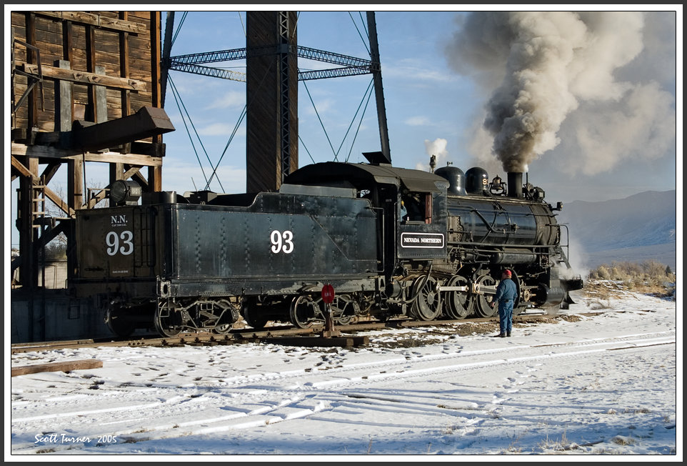 Photo: Nevada Northern #93 at coal tipple - East Ely, NV