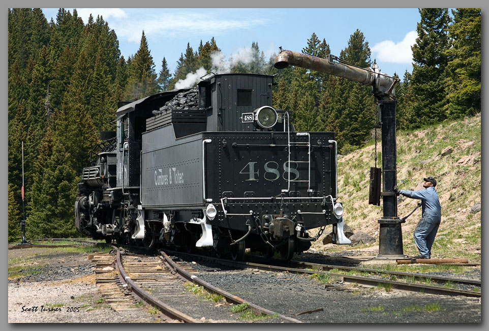 Photo: Cumbres & Toltec Scenic Railroad #488 at Cumbres Pass waterplug