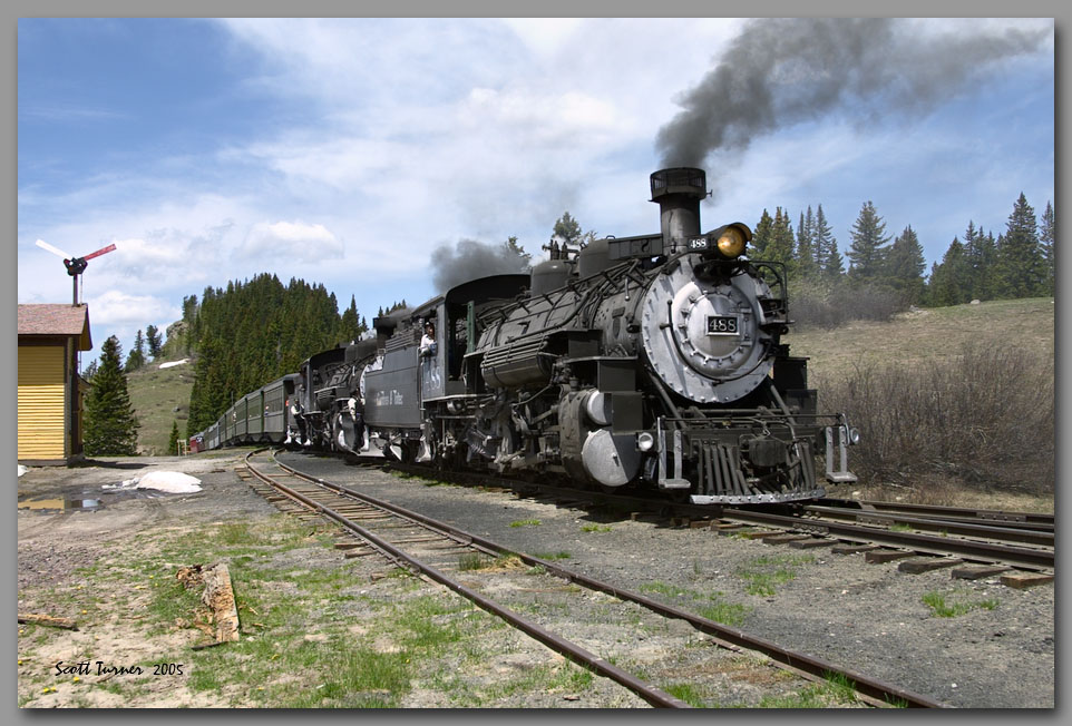 Photo: Cumbres & Toltec Scenic Railroad #488 & #487 at Cumbres sectionhouse