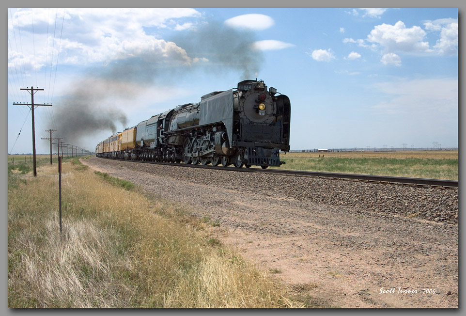 UP #844 north of Nunn with LCCA charter train